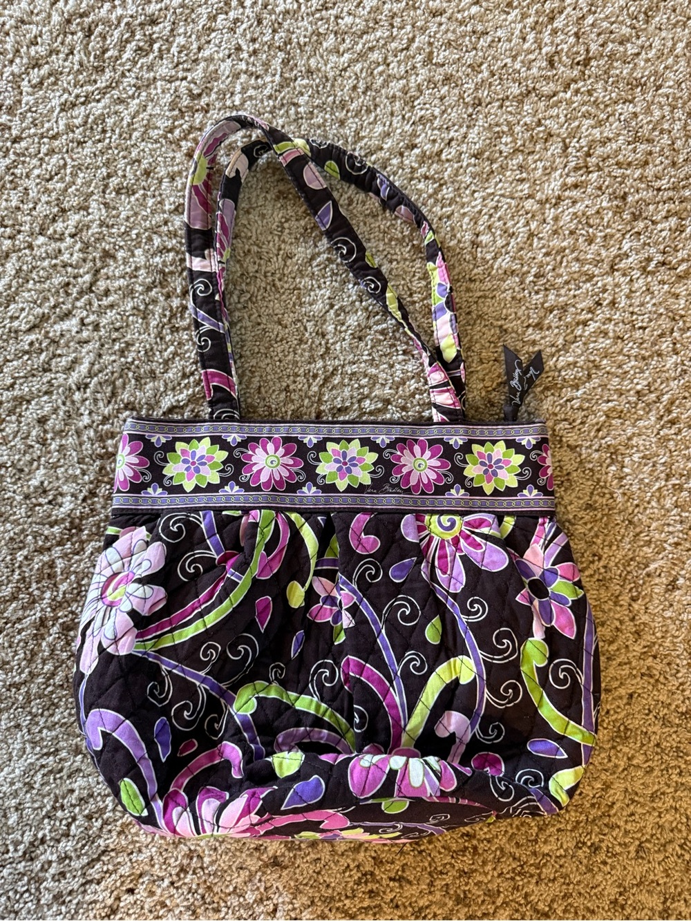Vera Bradley Morgan Mod Floral Pink Shoulder Bag Retired 2007 Y2K Floral